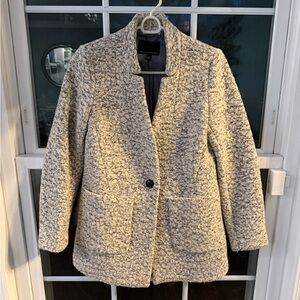 Banana Republic Cream and Gray Teddy Jacket